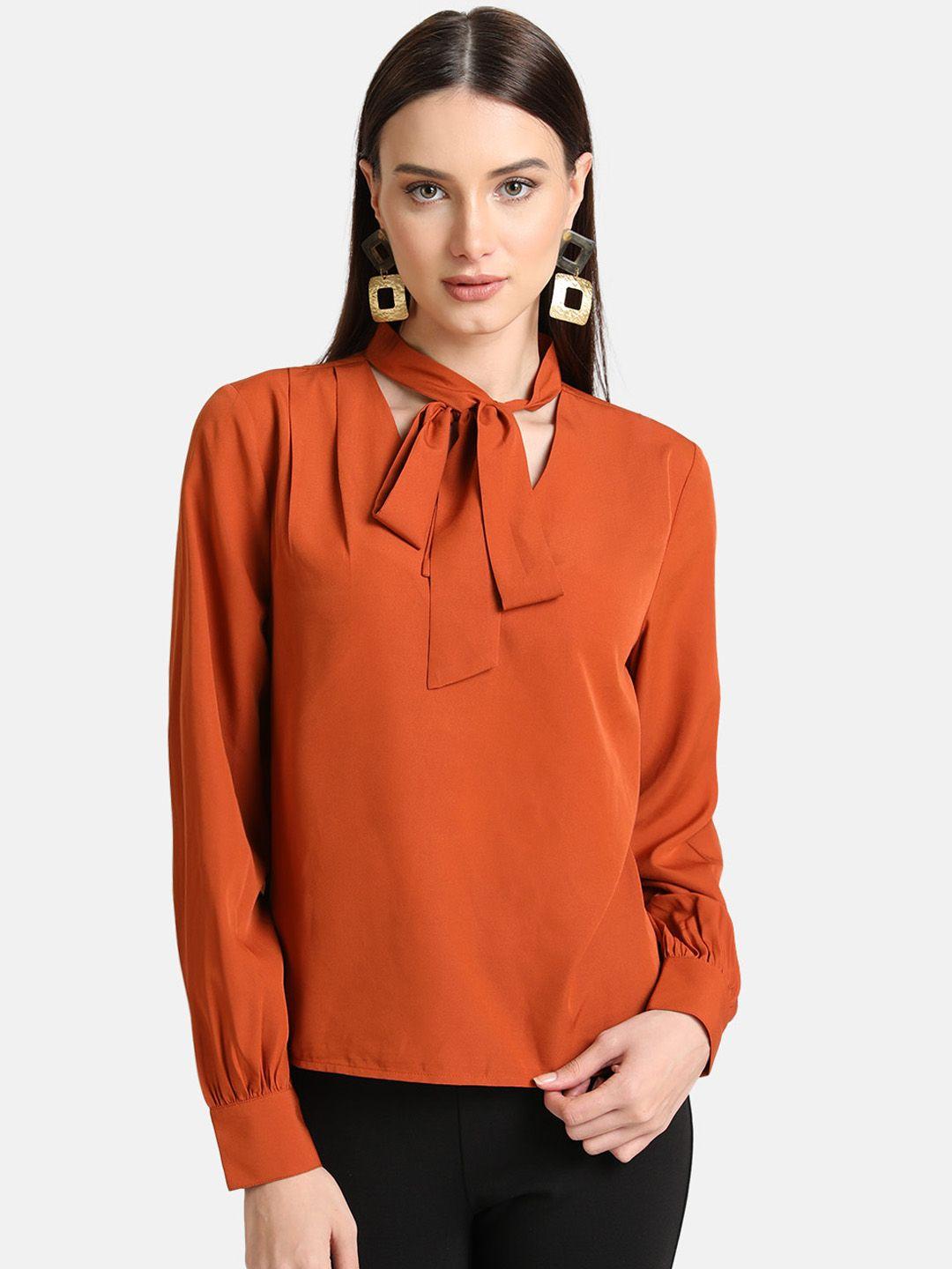 kazo women orange solid top