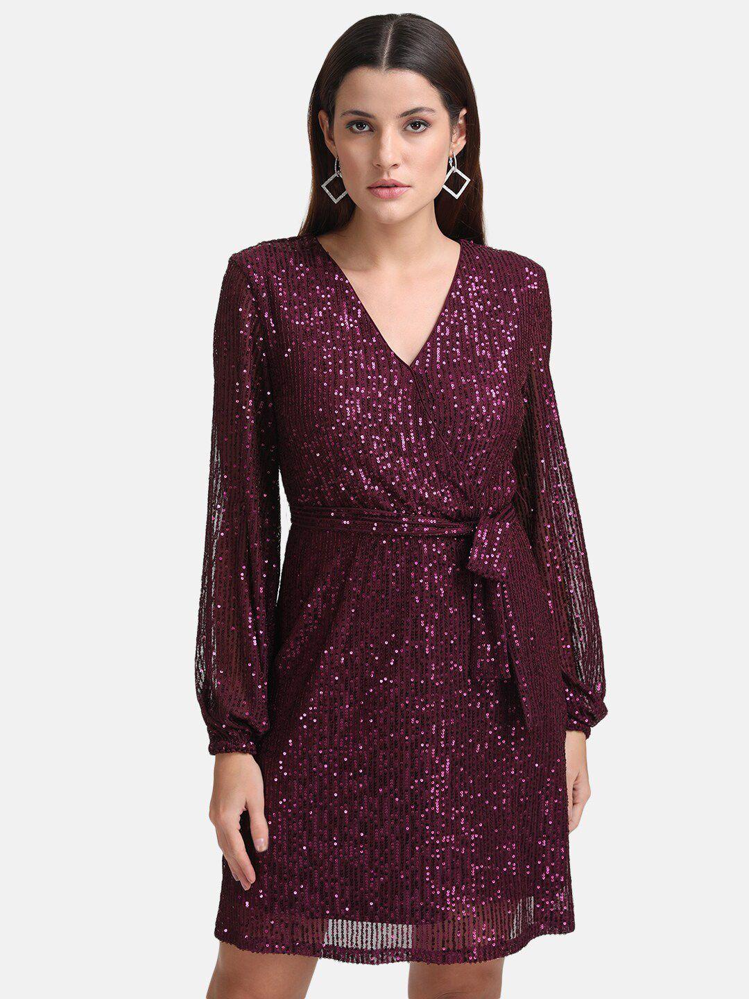 kazo women purple embellished dress