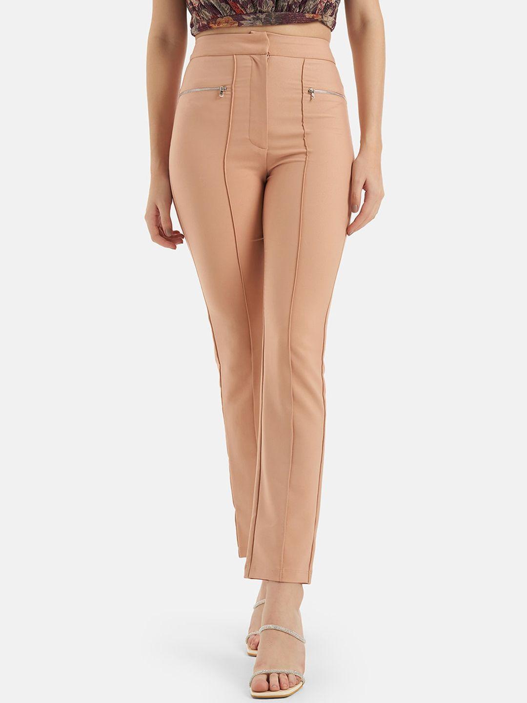 kazo women smart high-rise pleated regular trousers