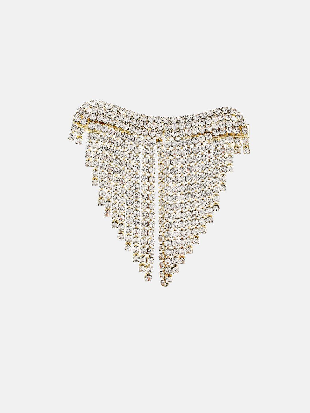 kazo women stone-studded fringed alloy brooch