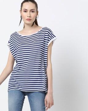 keal striped boat-neck t-shirt