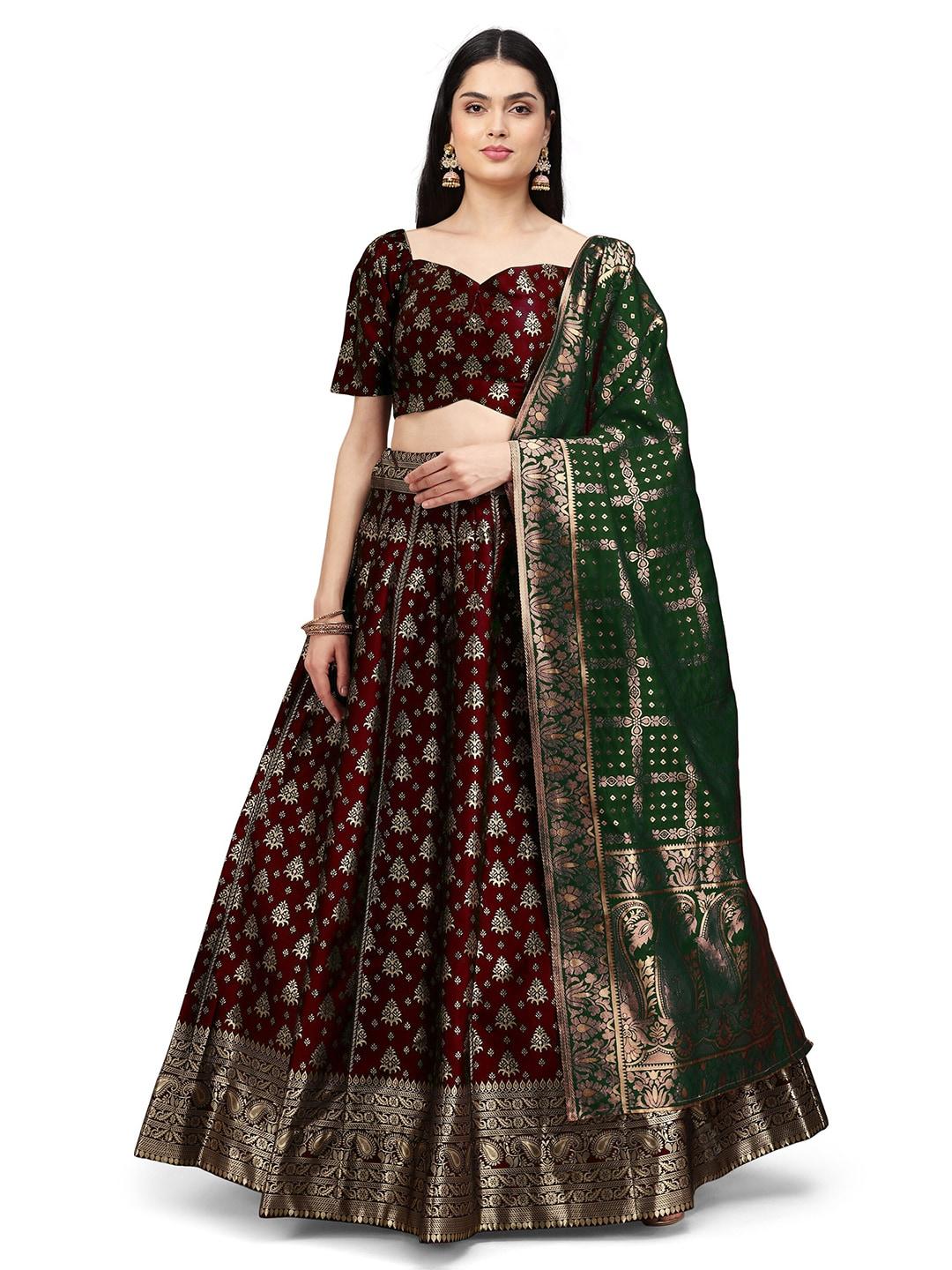 kedar fab woven design semi-stitched lehenga & unstitched blouse with dupatta