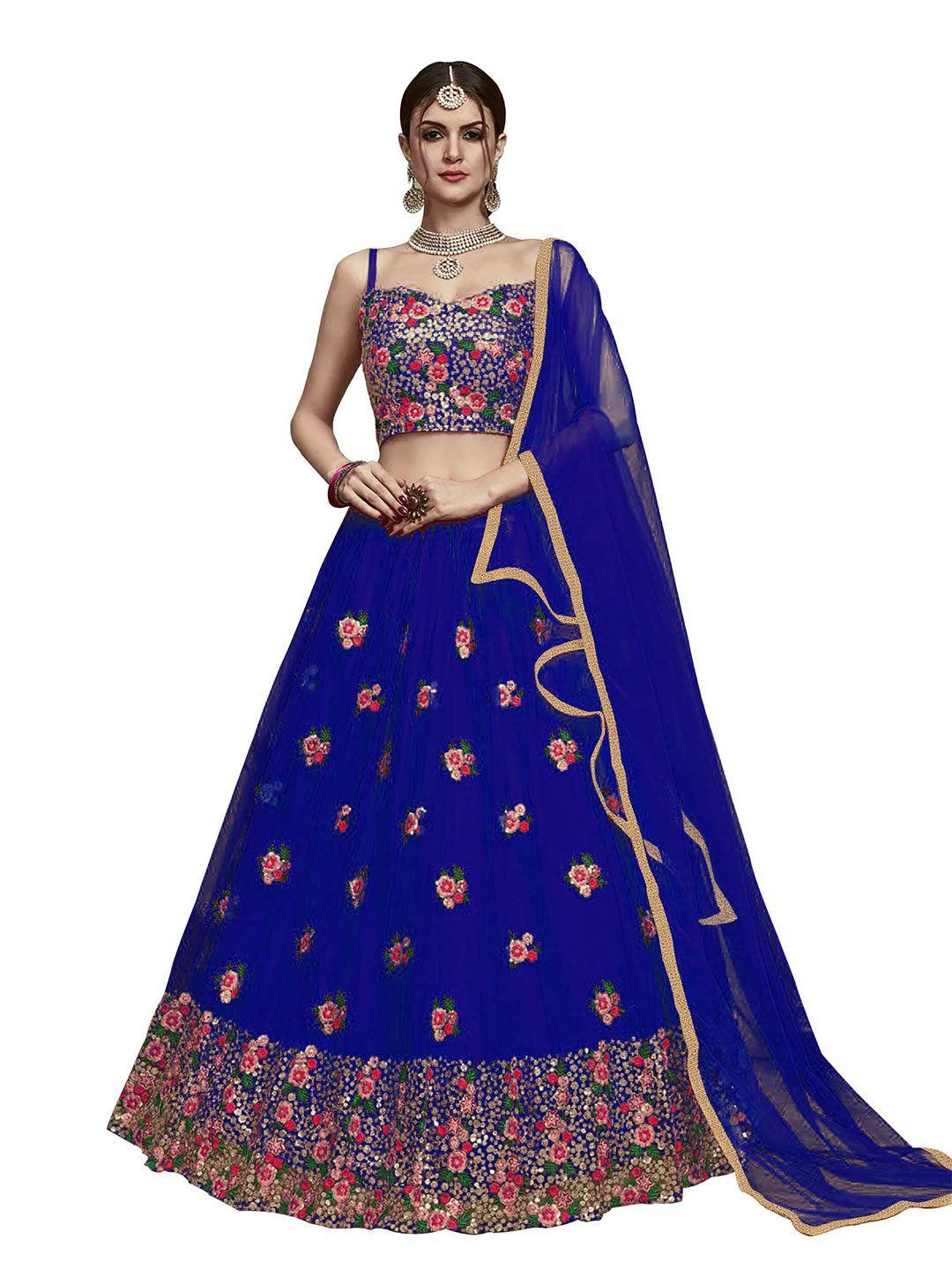 kedar fab embroidered semi-stitched lehenga & unstitched blouse with dupatta