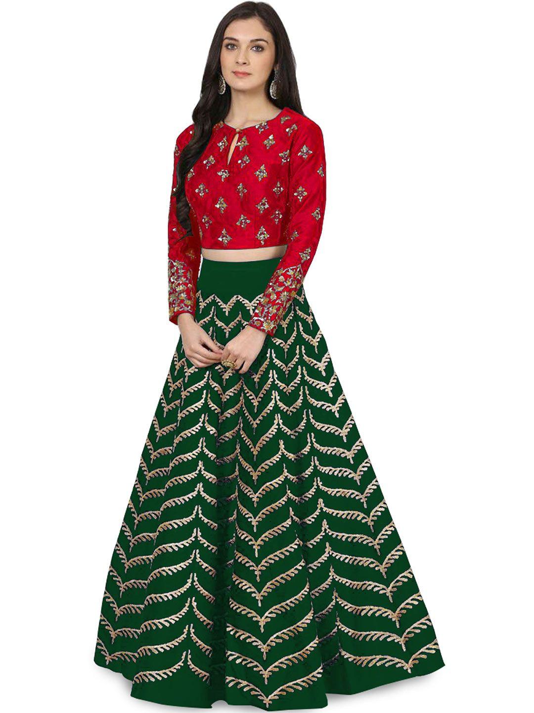 kedar fab embroidered semi-stitched lehenga & unstitched blouse