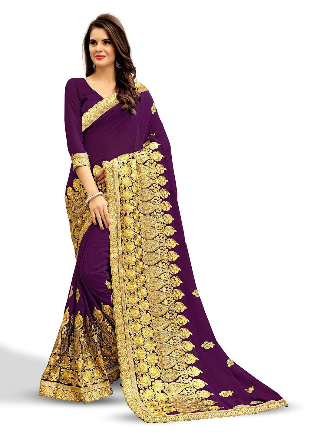 kedar fab ethnic motifs embroidered saree