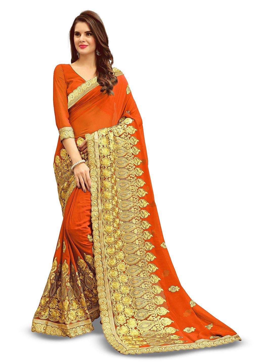 kedar fab ethnic motifs embroidered saree