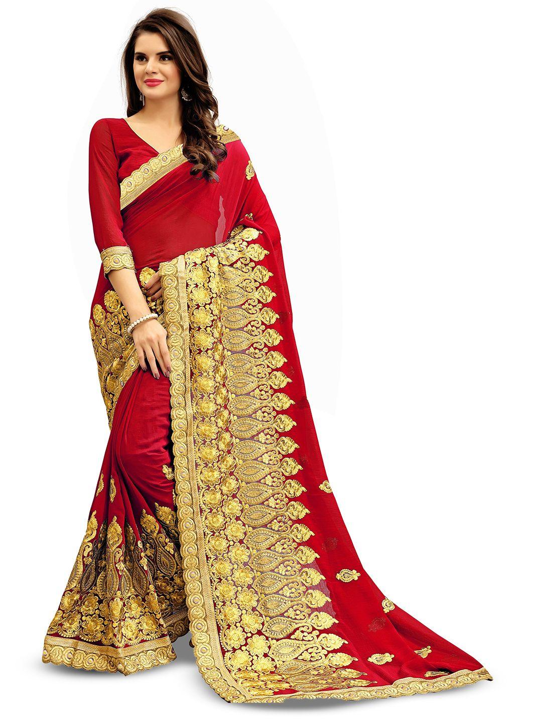 kedar fab ethnic motifs embroidered saree