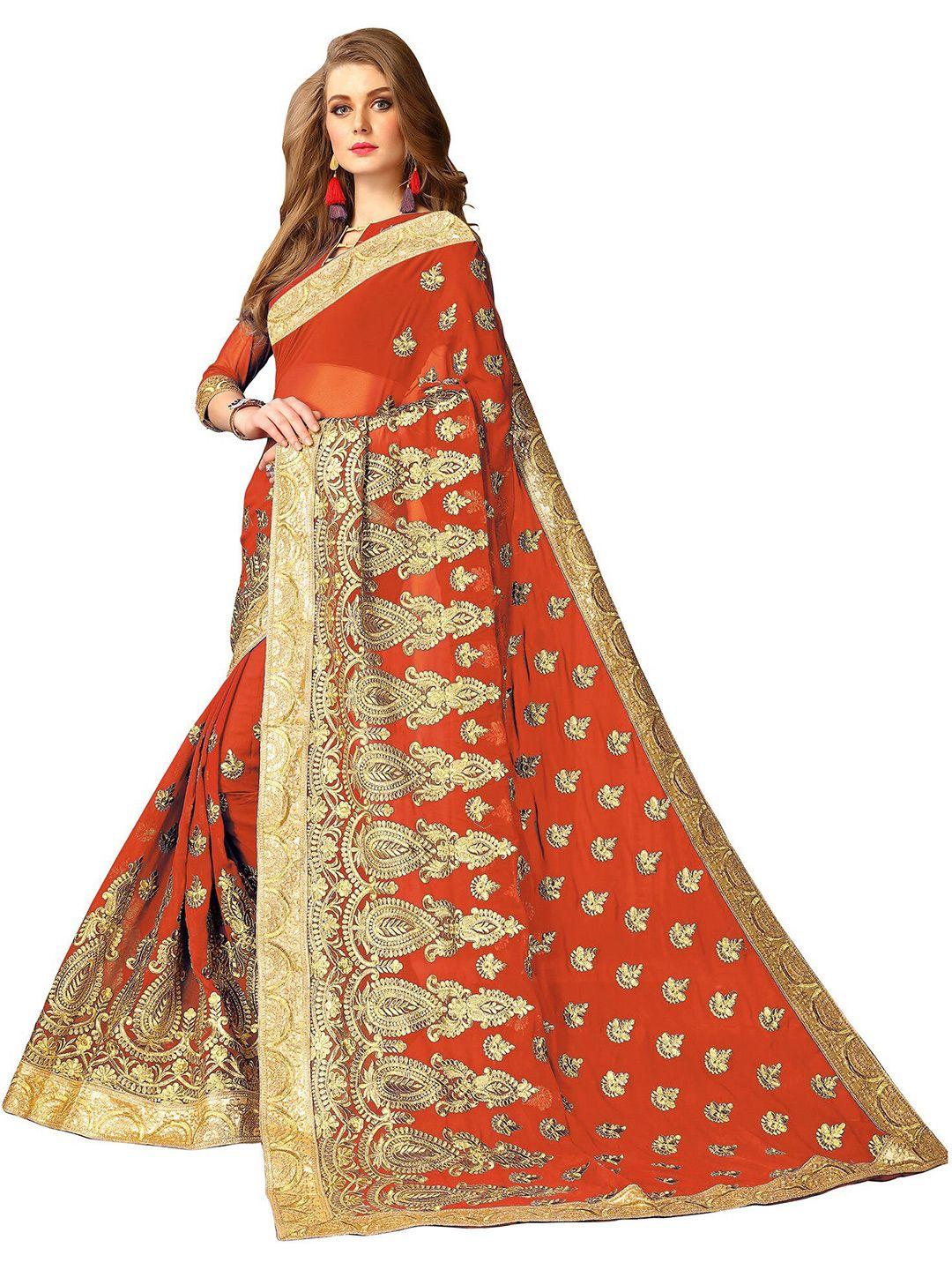 kedar fab ethnic motifs embroidered saree