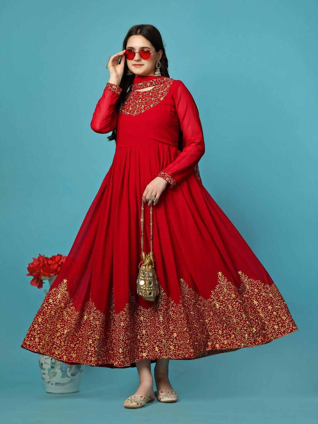 kedar fab ethnic motifs georgette maxi dress