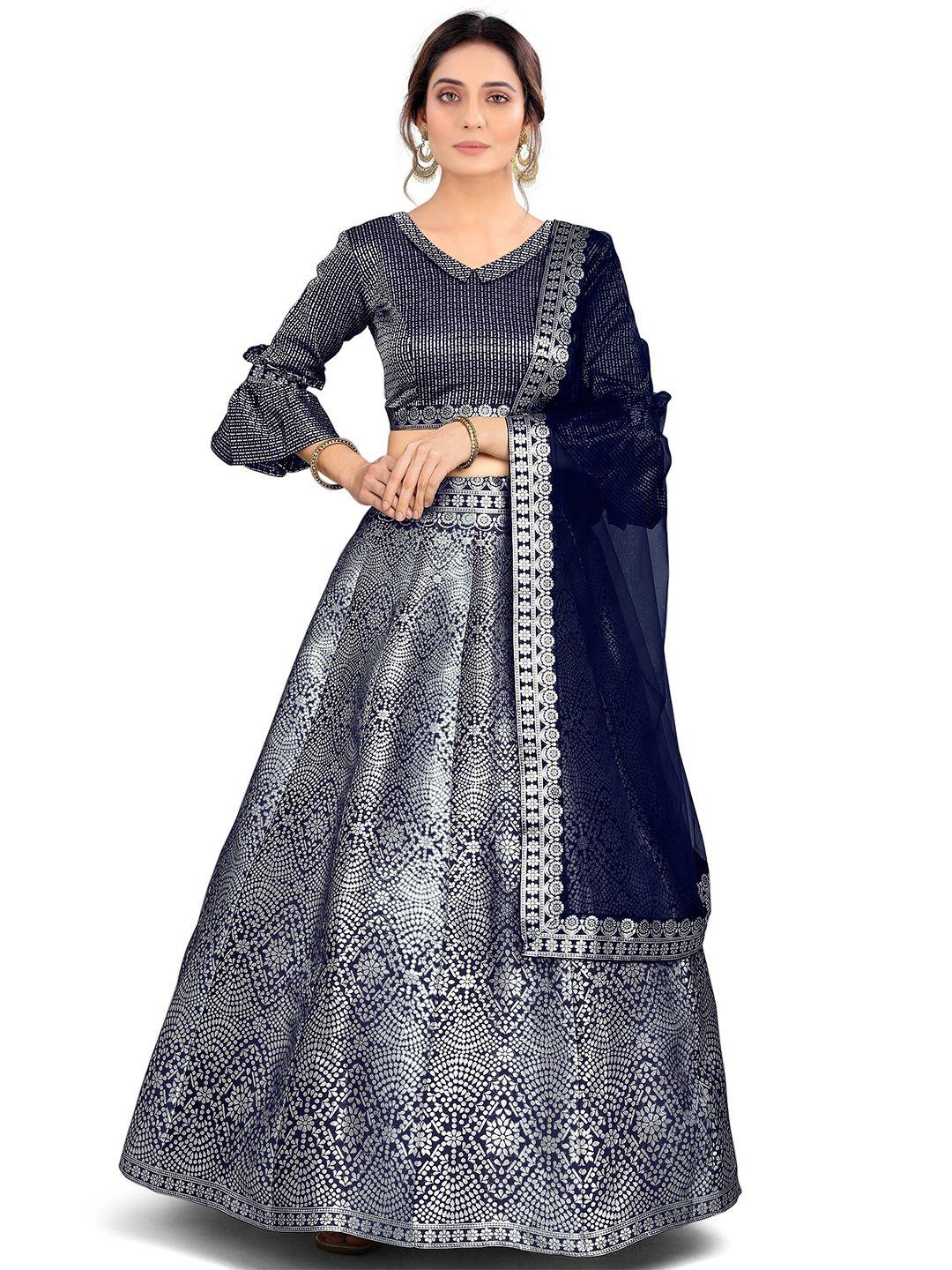 kedar fab woven design semi-stitched lehenga & unstitched blouse with dupatta