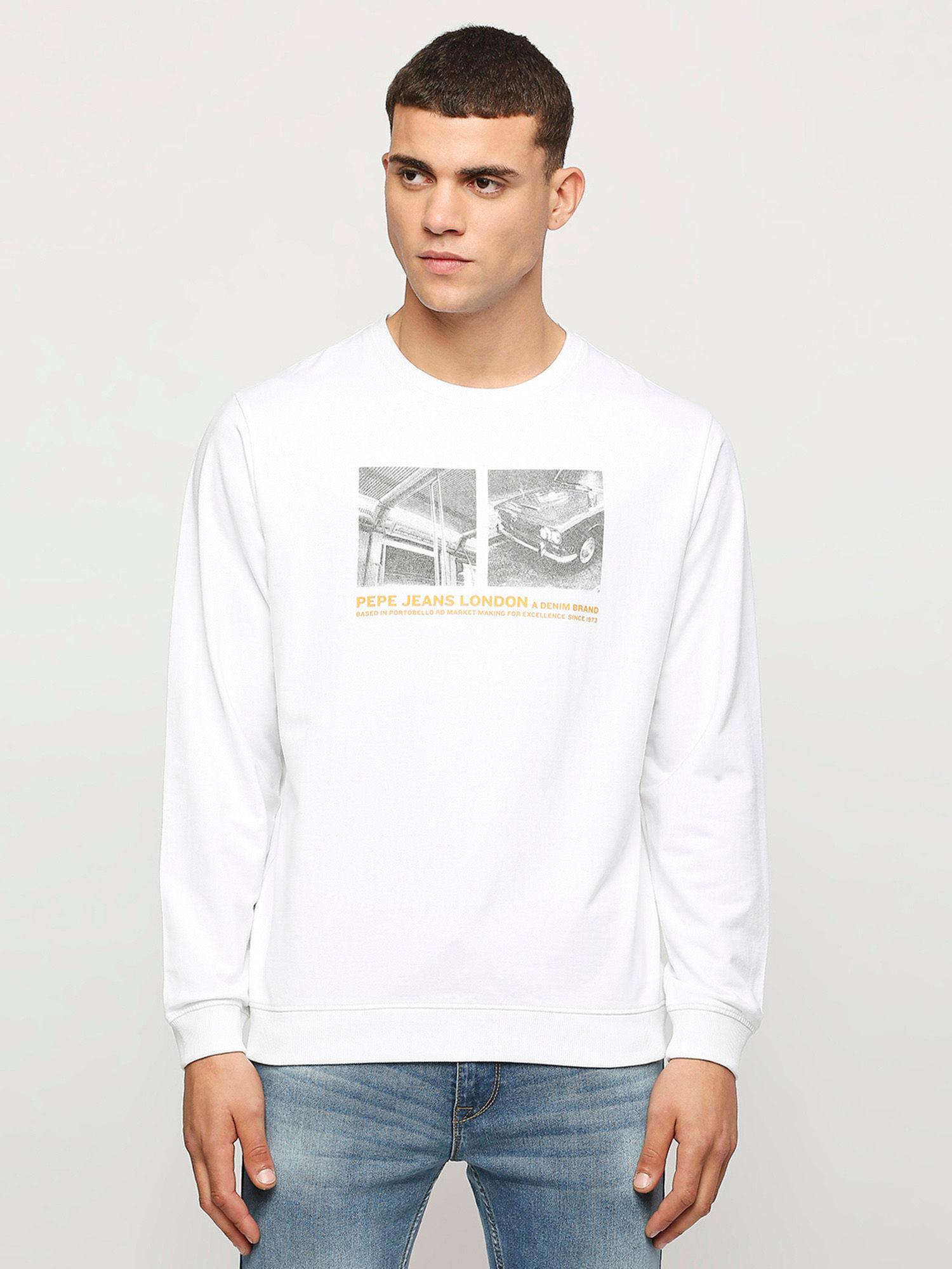 kedric photographic printed sweatshirt white