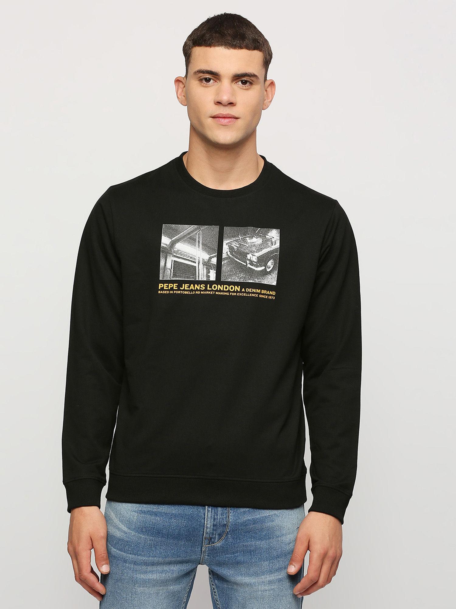 kedric photographic printed sweatshirt black