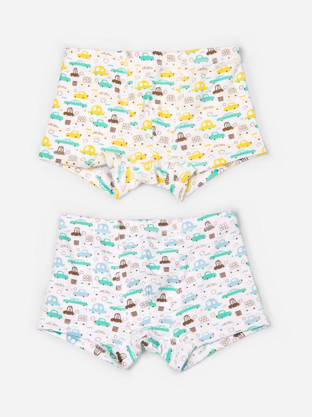 keebee boys pack of 2 printed organic cotton boxer-style briefs