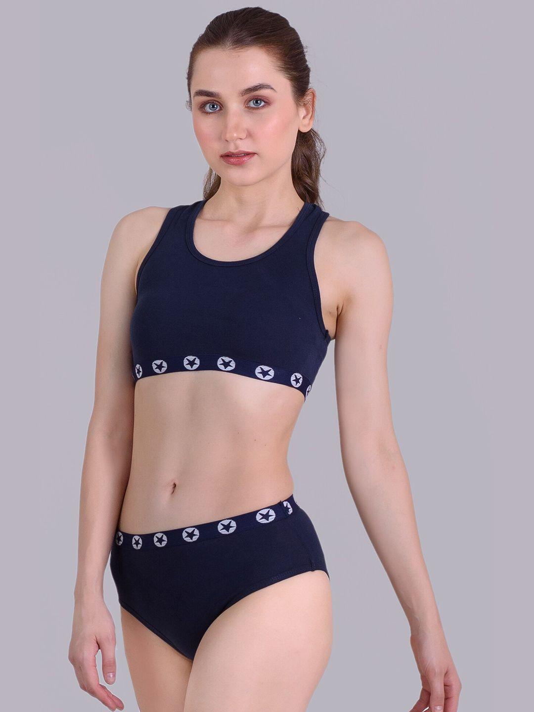 keepfit two-piece contrast border breathable swim bikini set