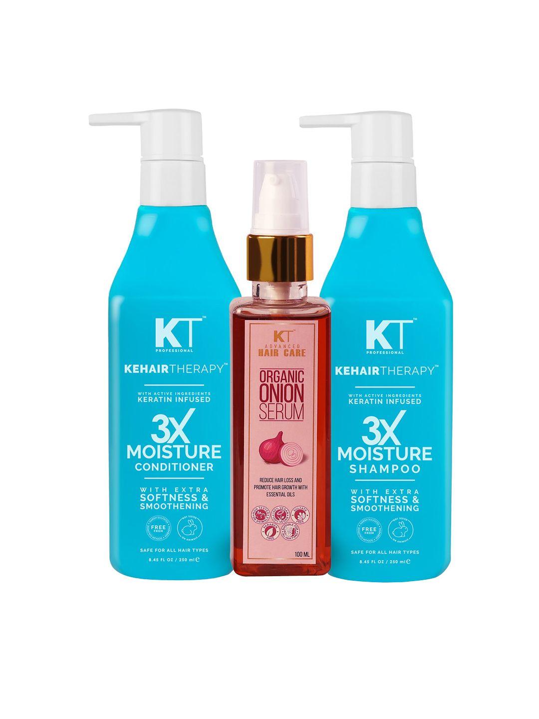 kehairtherapy 3x shampoo & cnditioner &  organic onion serum - 600ml