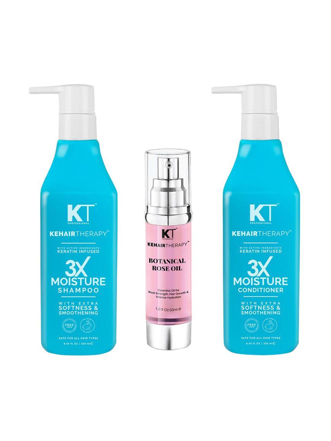 kehairtherapy set of 3 3x moisture shampoo & conditioner with serum 550ml