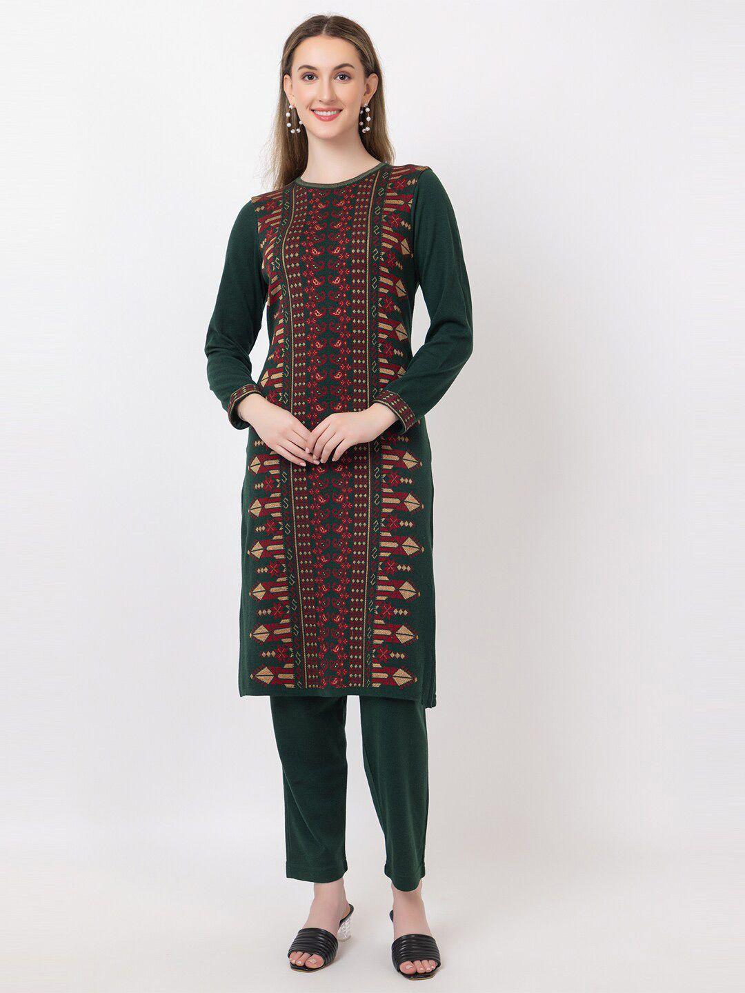 keiko ethnic motifs design acrylic sweater winter kurta