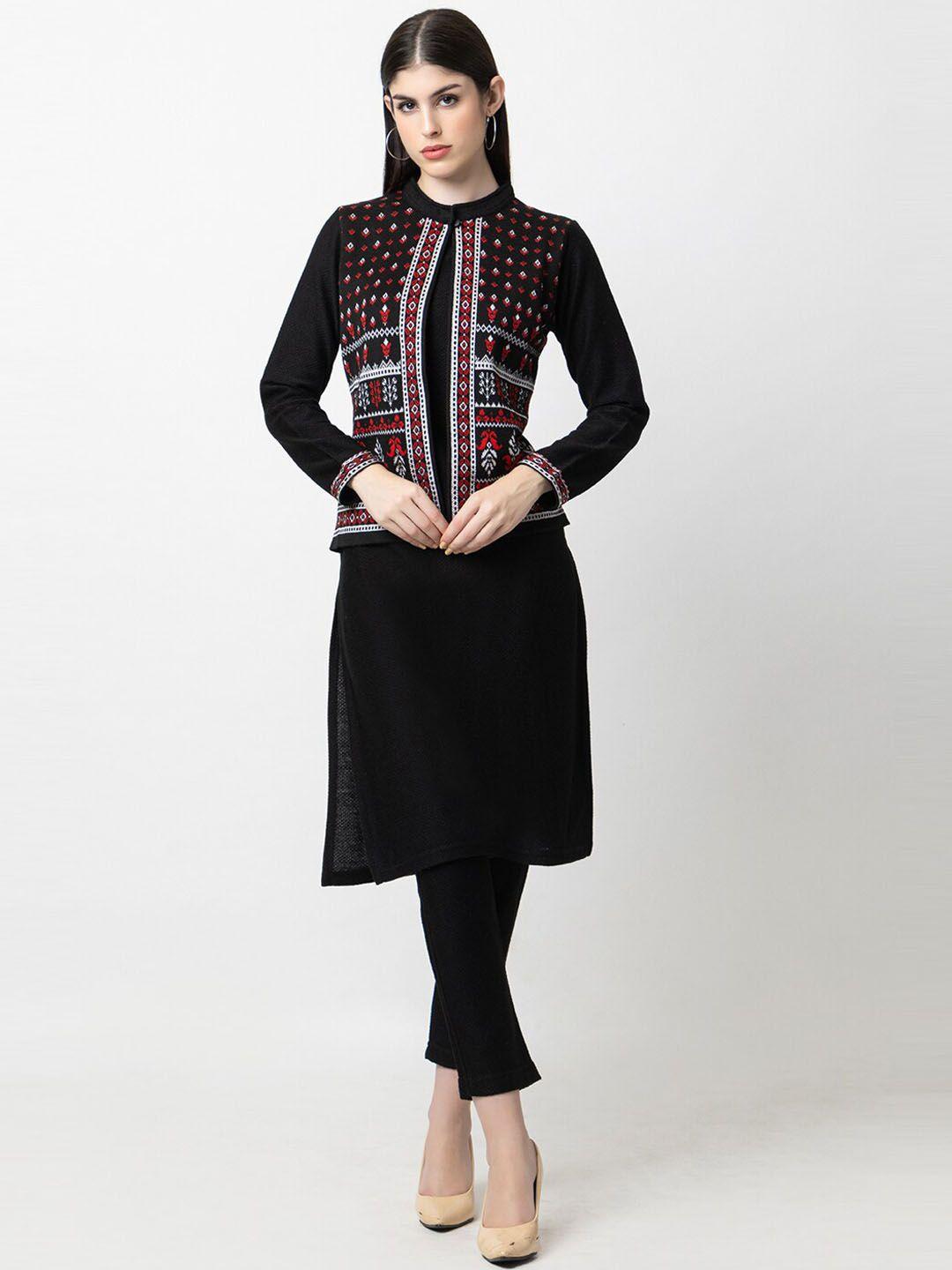 keiko ethnic motifs woven design kurta with trousers