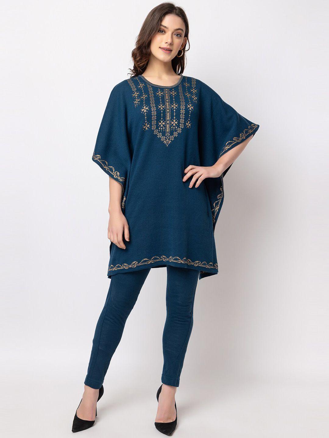 keiko ethnic motifs yoke design kaftan kurta with trousers