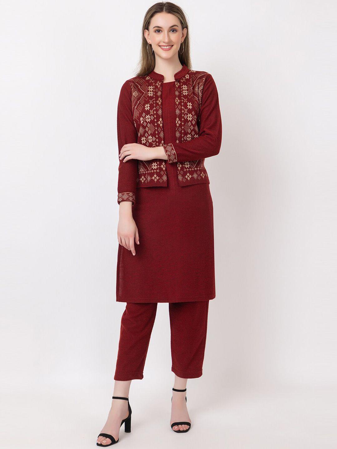 keiko floral regular round neck kurta set with plazzos