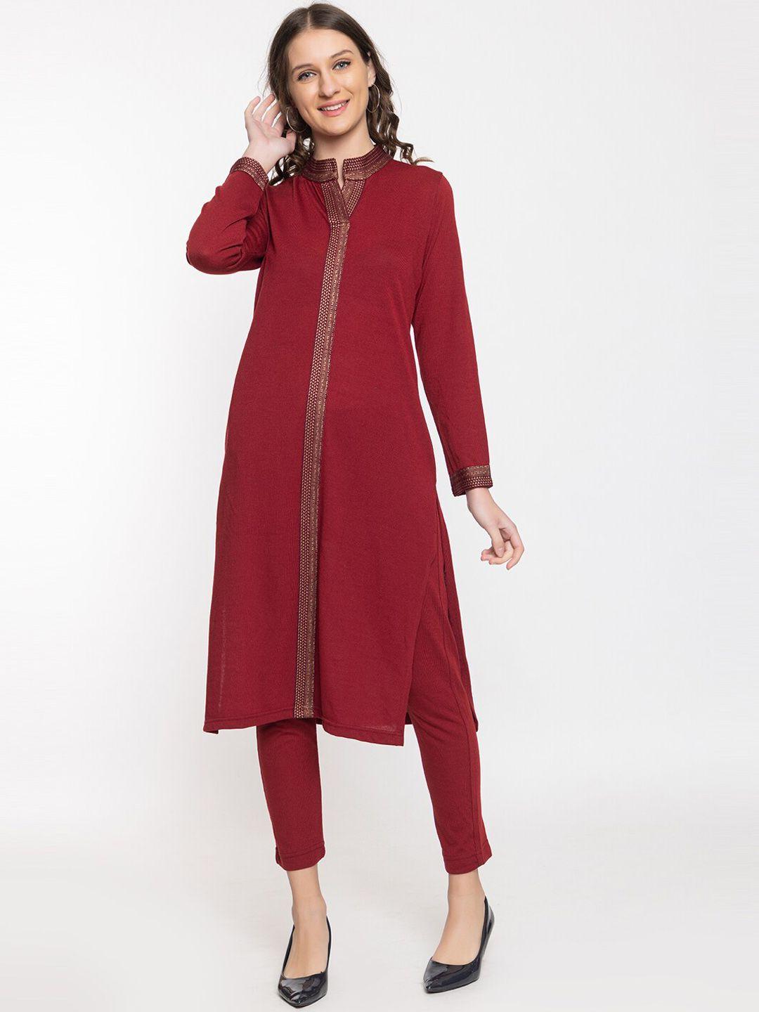 keiko regular mandarin collar kurta with trousers