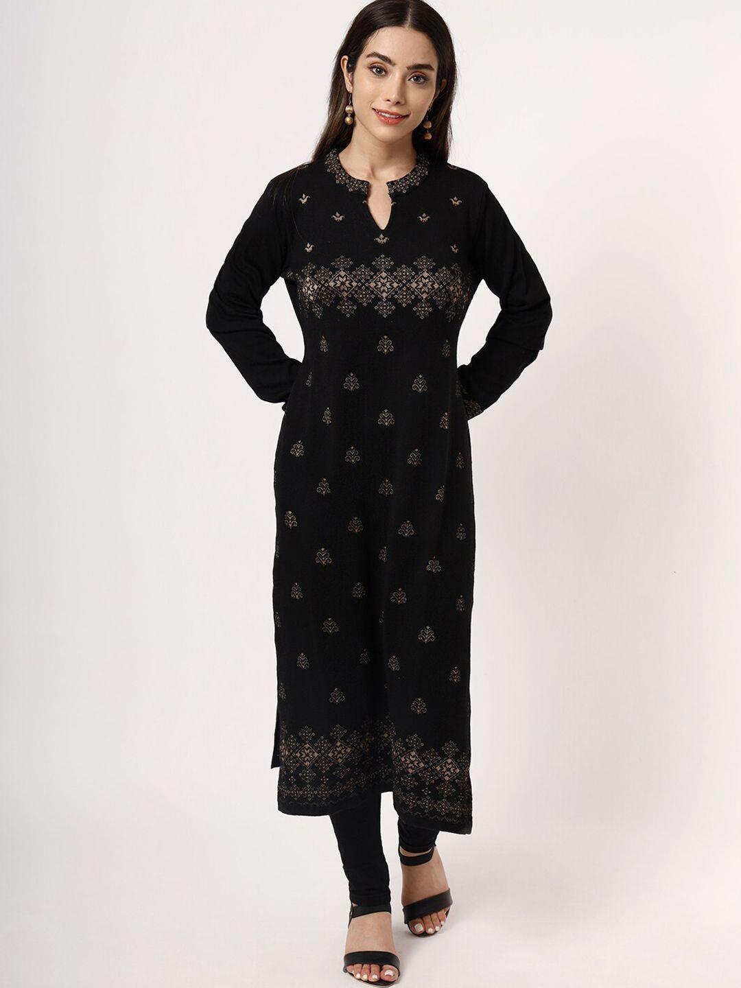 keiko women black kurta