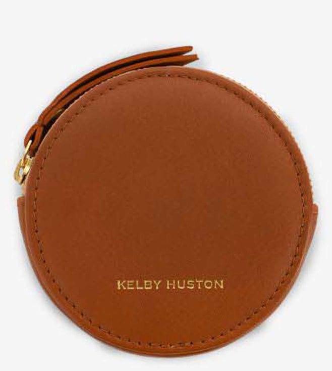 kelby huston tan cerise coin pouch