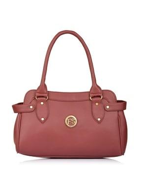 kelly style shoulder bag with zip closure