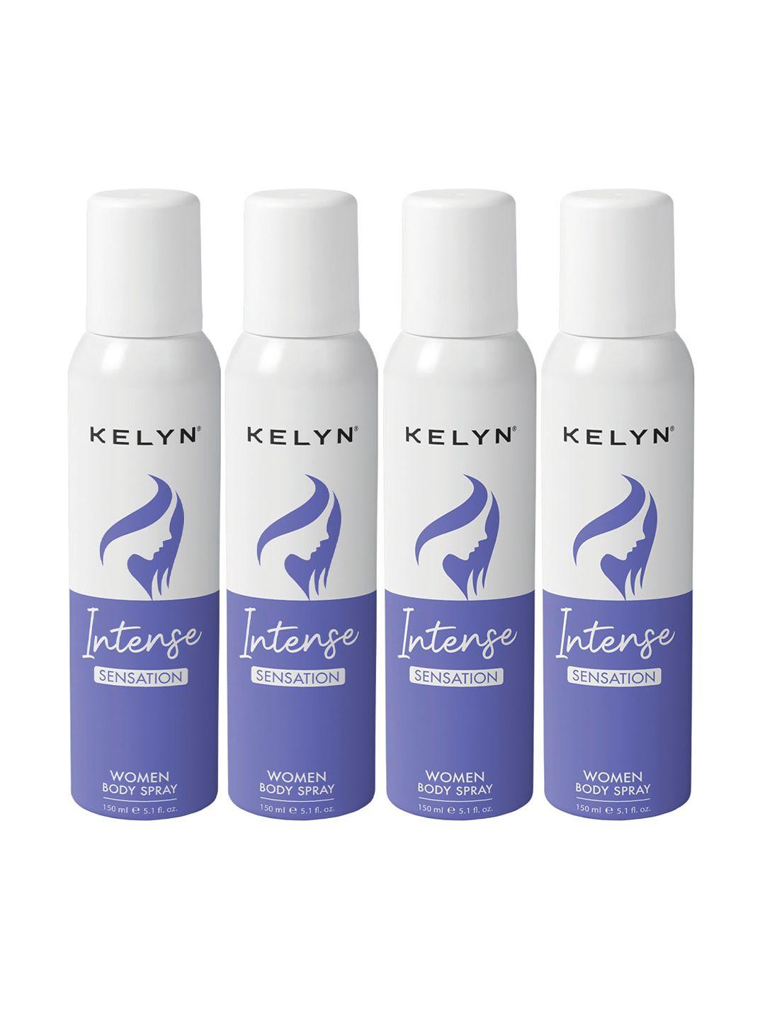 kelyn women intense set of 4 sensation deodorant body spray - 150ml each