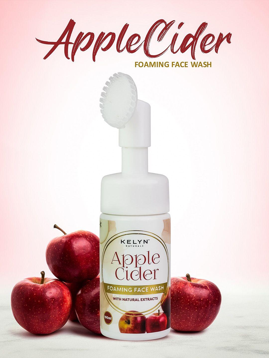 kelyn apple cider vinegar foaming face wash with built-in face brush 100ml
