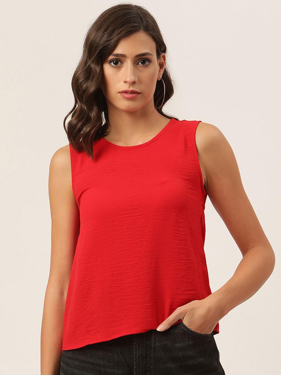 kendall & kylie red styled back top