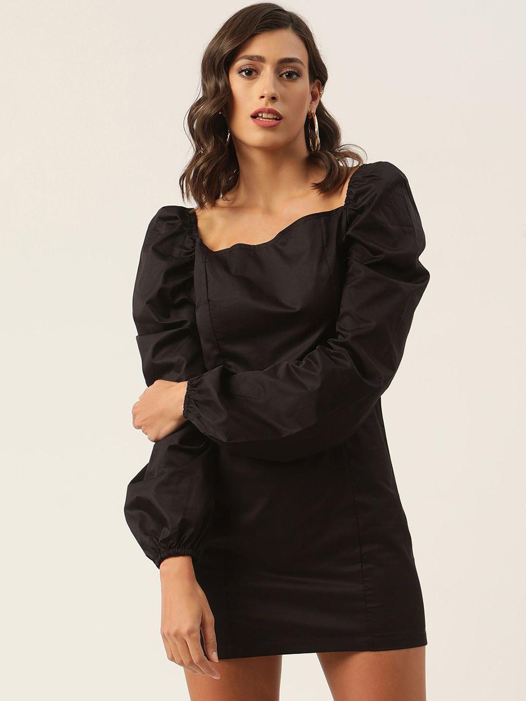 kendall & kylie black sheath pure cotton mini dress