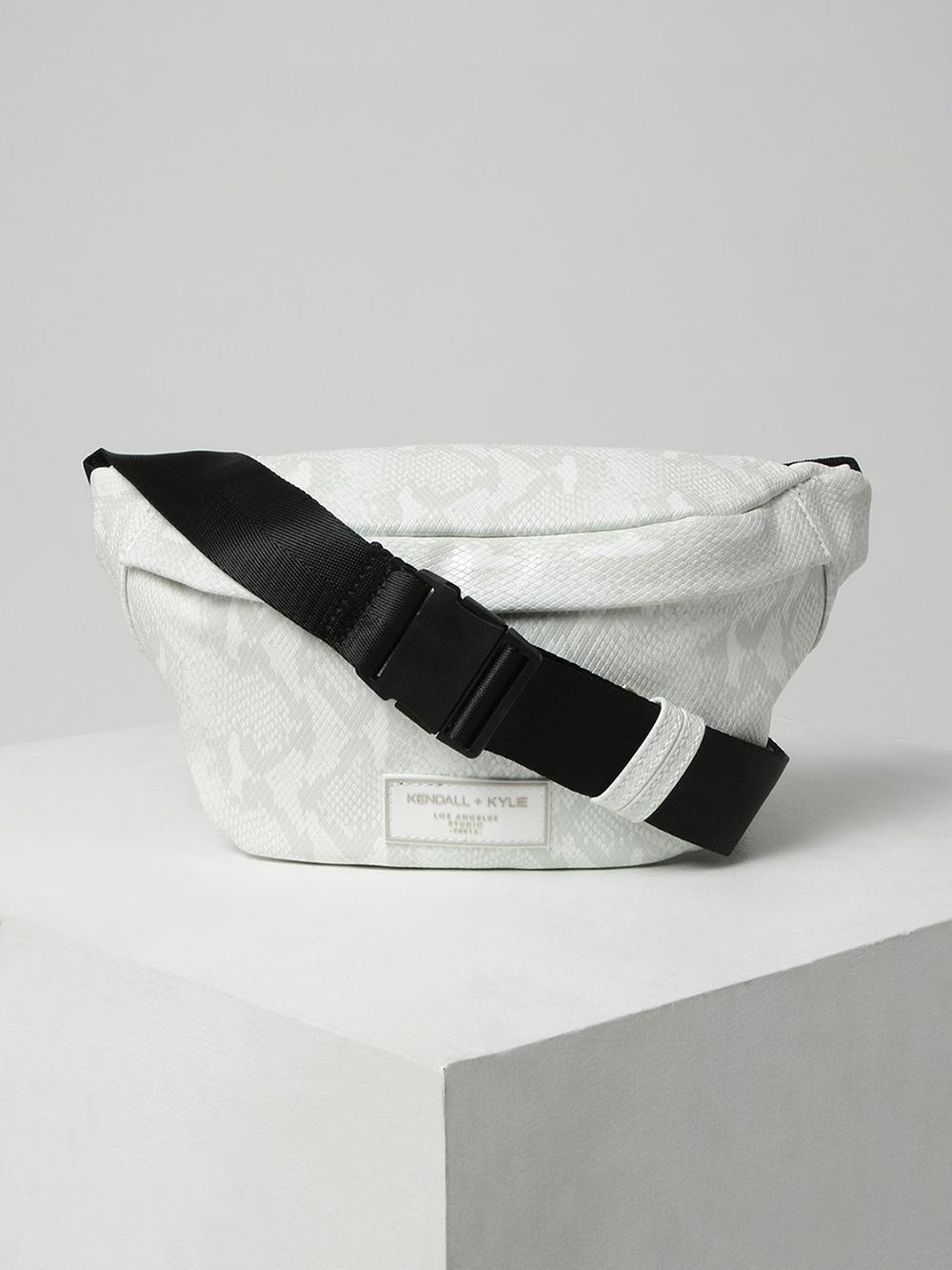 kendall & kylie womens white printed waist bag