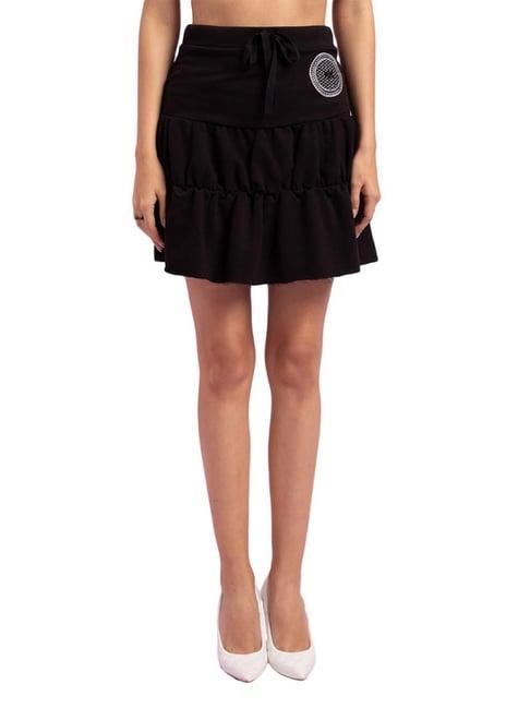 kendall + kylie black a-line skirt