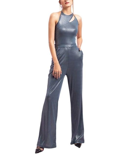 kendall + kylie blue sleeveless jumpsuit