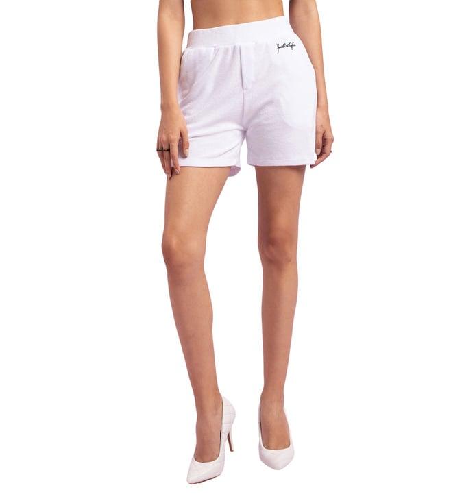 kendall + kylie off white loose fit shorts