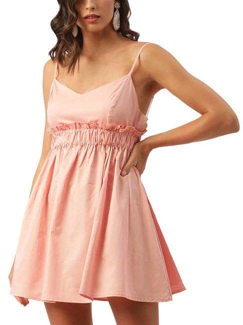 kendall + kylie pink cotton a-line dress