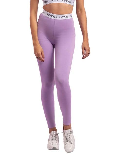 kendall + kylie purple cotton sports tights