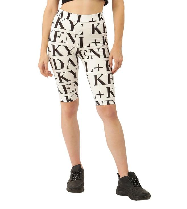 kendall + kylie white & black logo regular fit tights