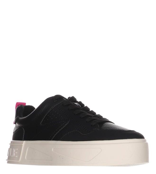 kendall + kylie women's baroness low top lace up black sneakers