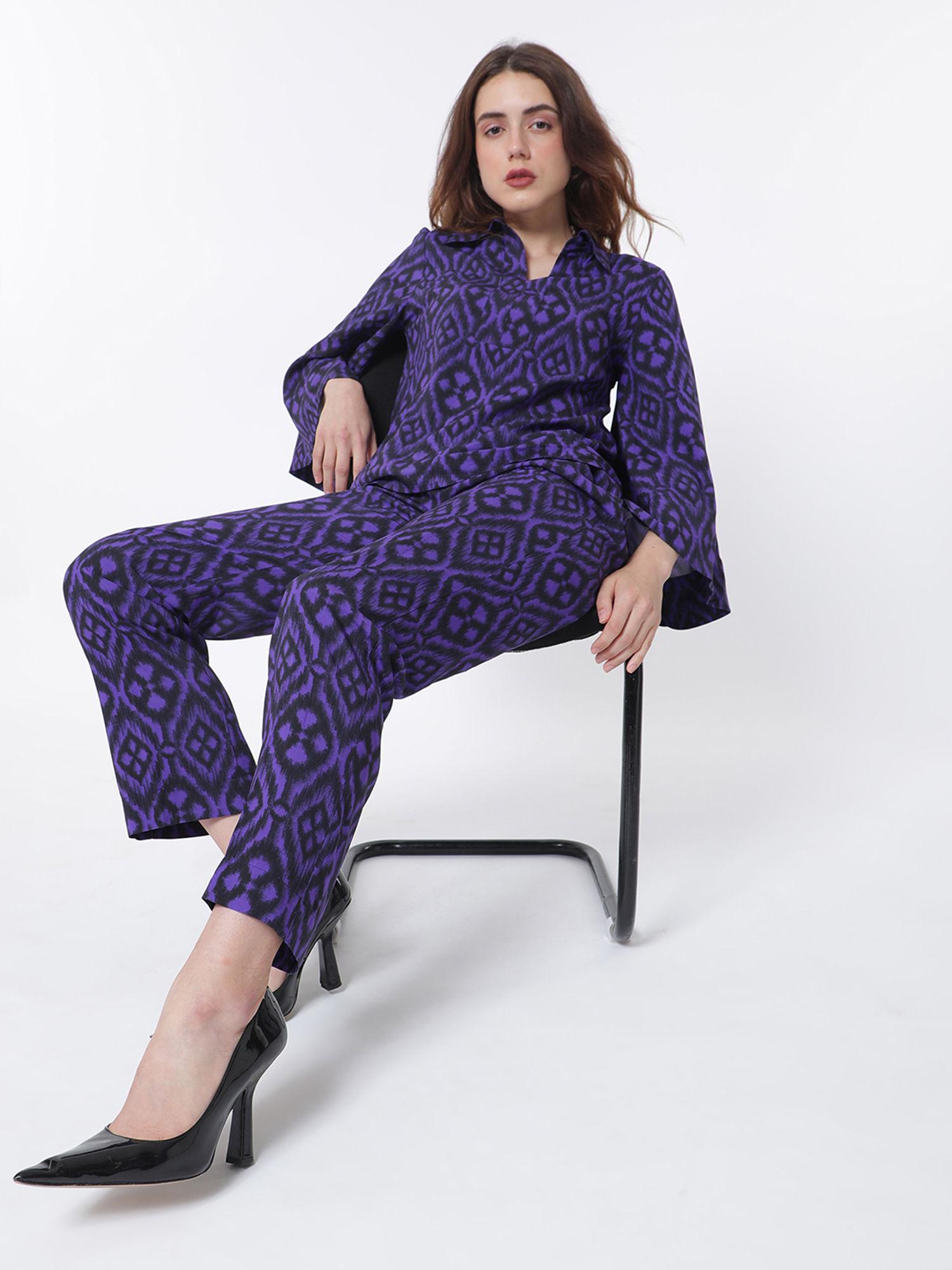 kennedy straight leg printed trousers