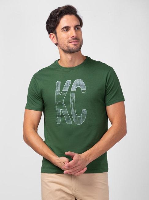 kenneth-cole-dark-green-slim-fit-printed-crew-t-shirt