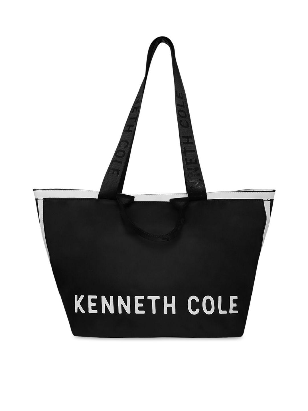 kenneth cole black pu tote bag