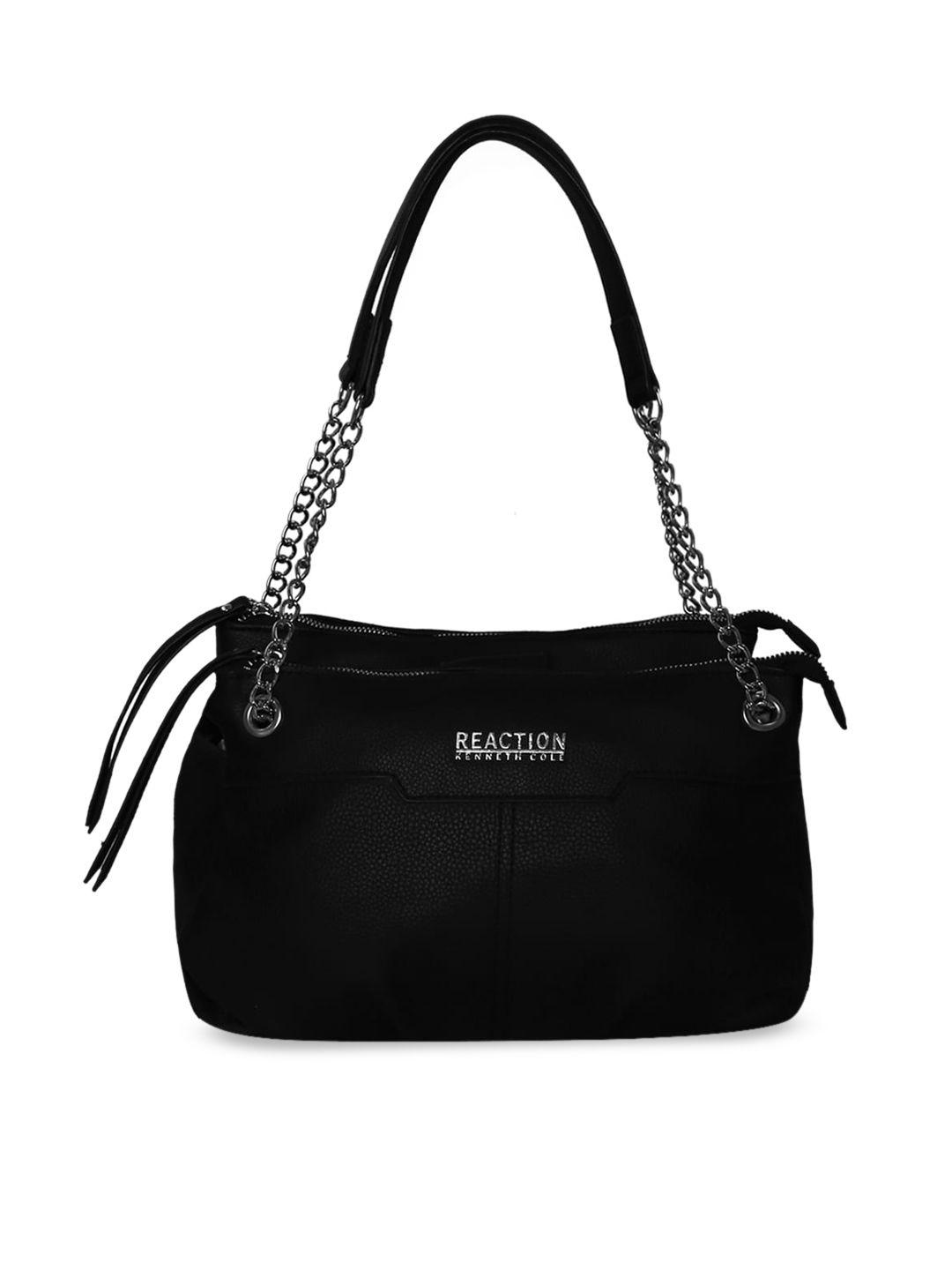 kenneth cole black solid satchel handbag