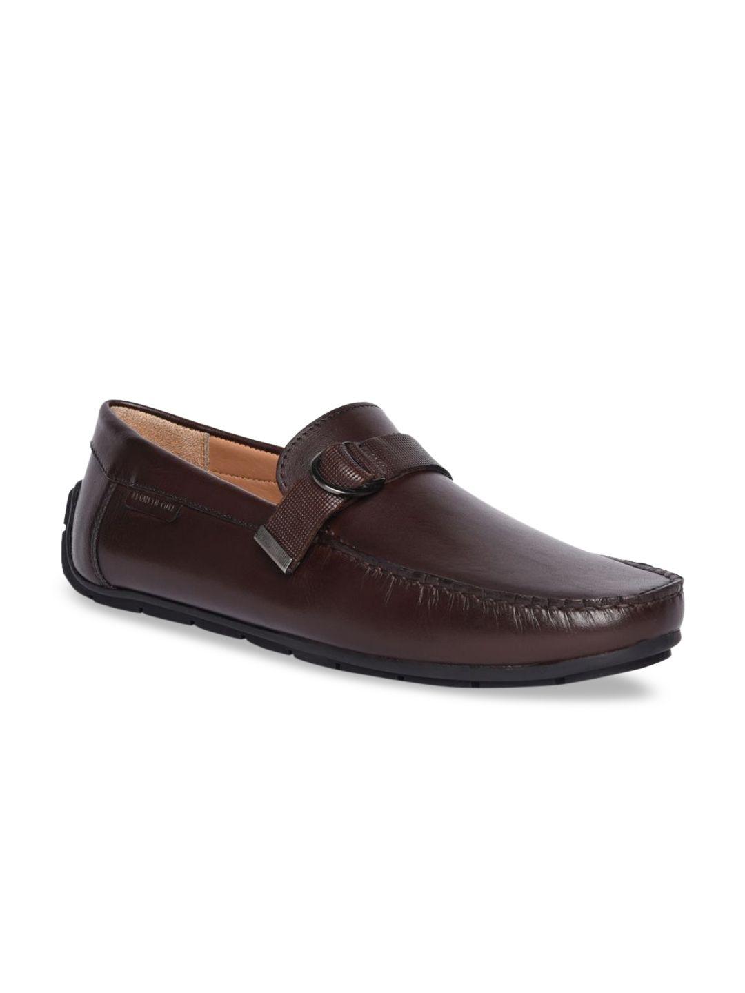 kenneth cole men brown leather penny loafers