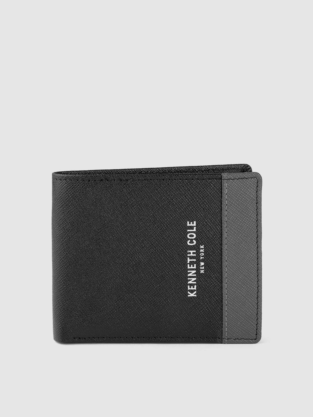 kenneth cole men colourblocked leather two fold wallet