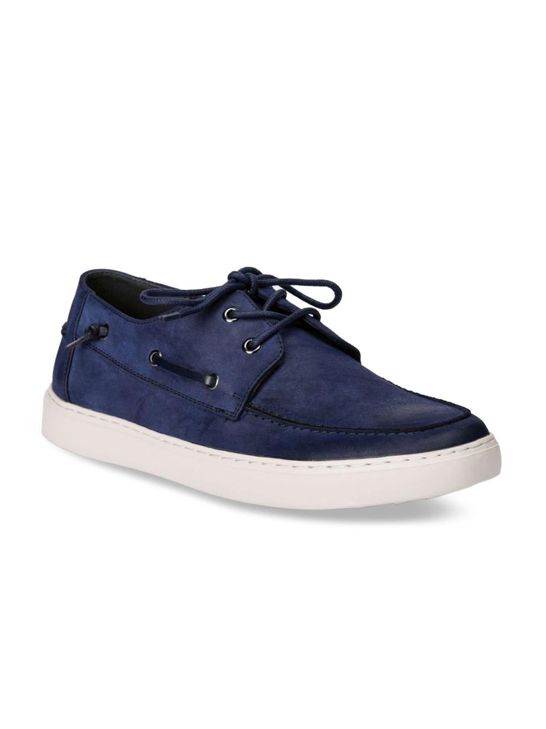 kenneth cole men navy blue lightweight classic leather boat sneakers