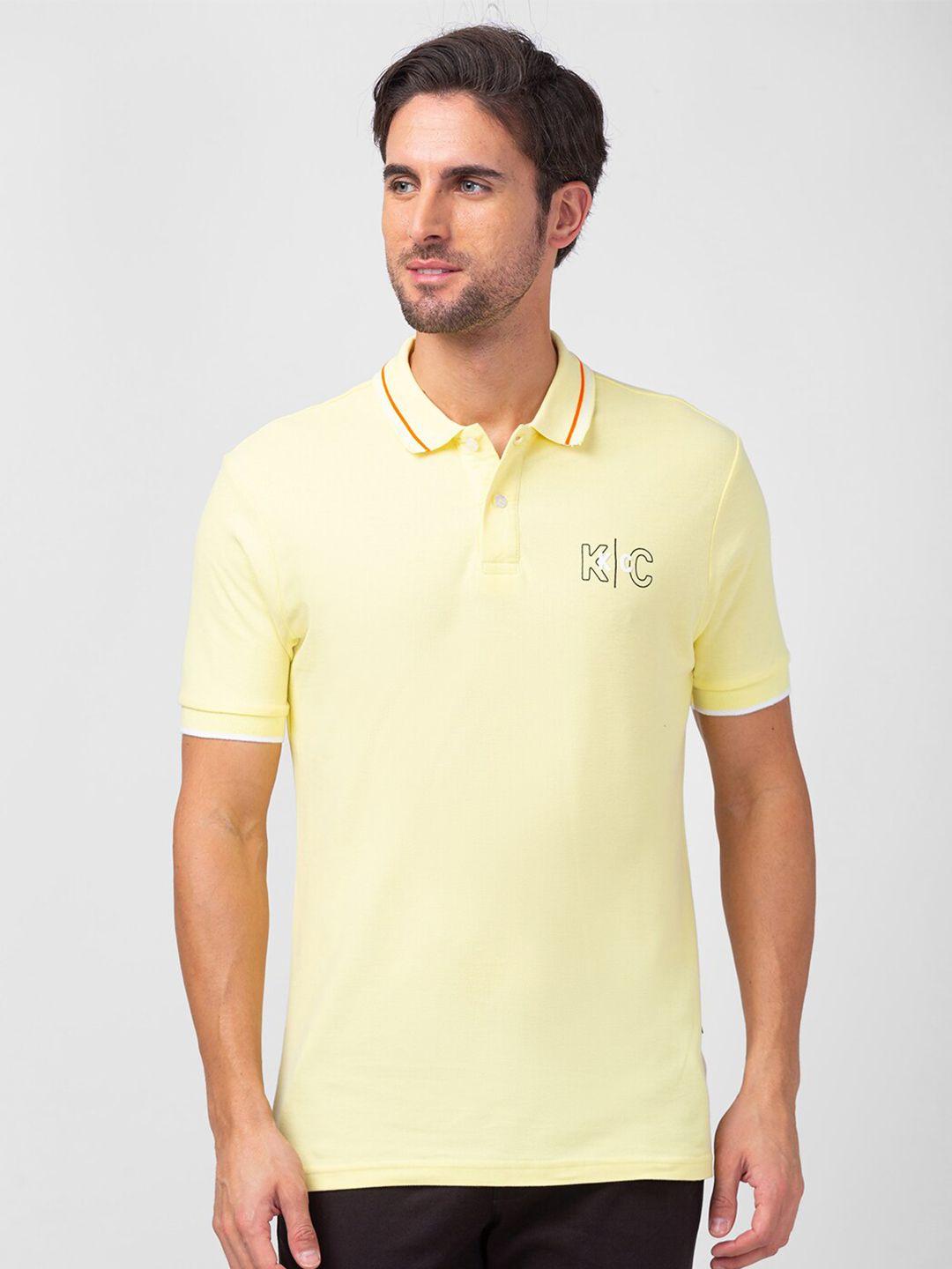 kenneth cole men polo collar slim fit cotton t-shirt