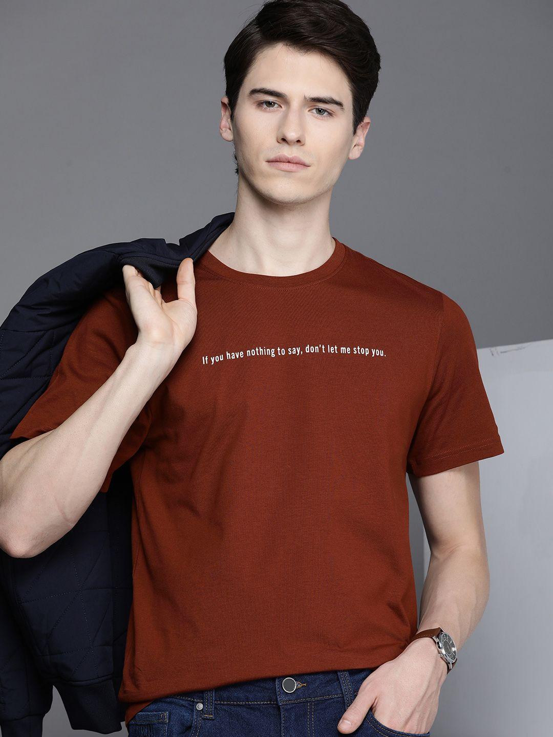 kenneth cole men pure cotton typography printed t-shirt