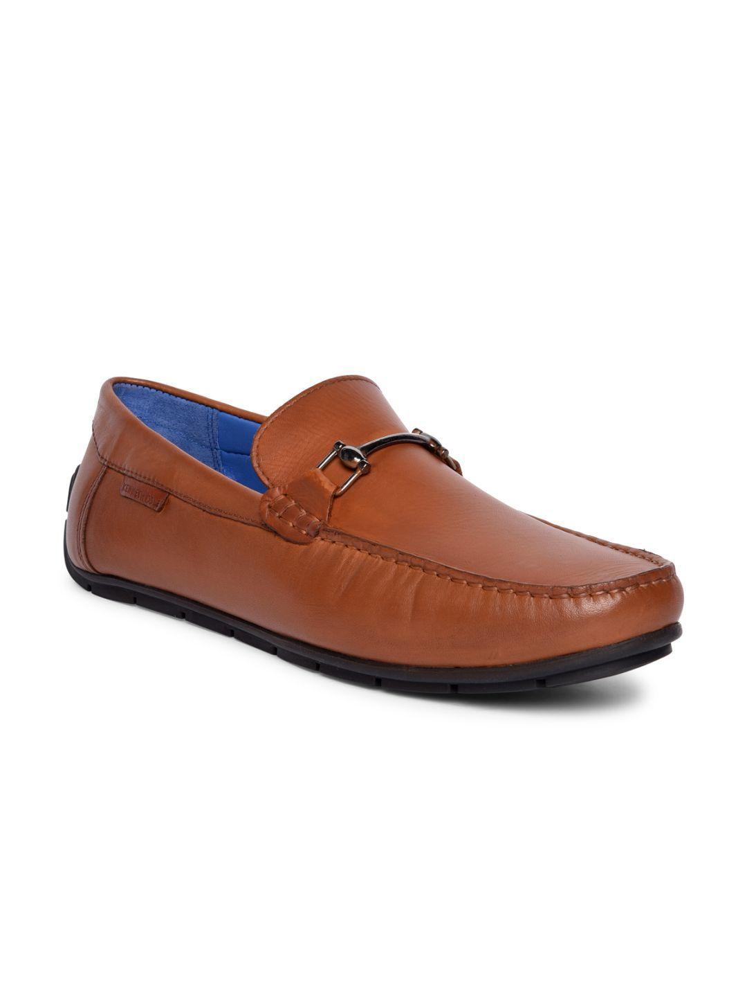 kenneth cole men tan brown leather loafers